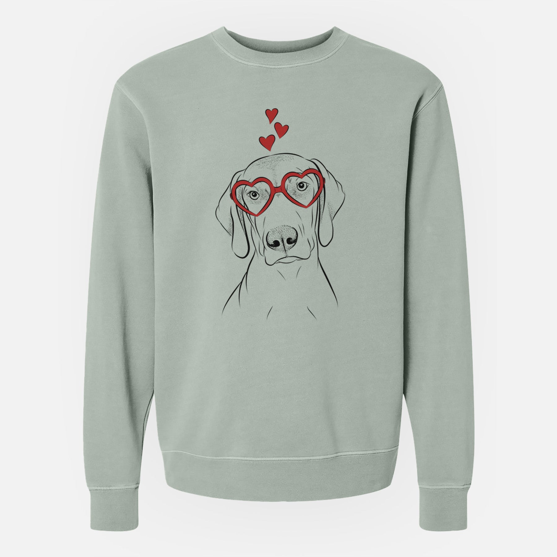 Valentine Benelli the Vizsla - Unisex Pigment Dyed Crew Sweatshirt