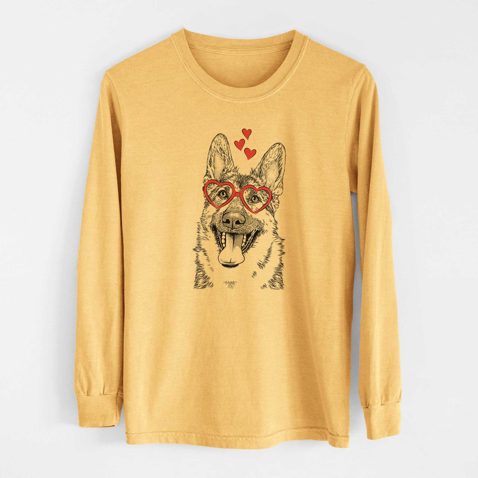 Valentine Benson the German Shepherd - Heavyweight 100% Cotton Long Sleeve