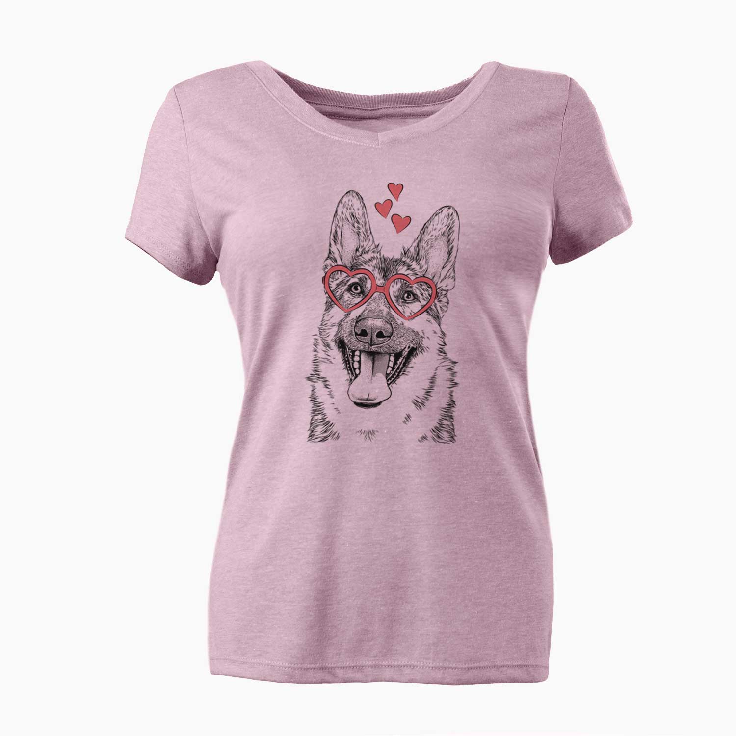 Valentine Benson the German Shepherd - Women's V-neck Shirt