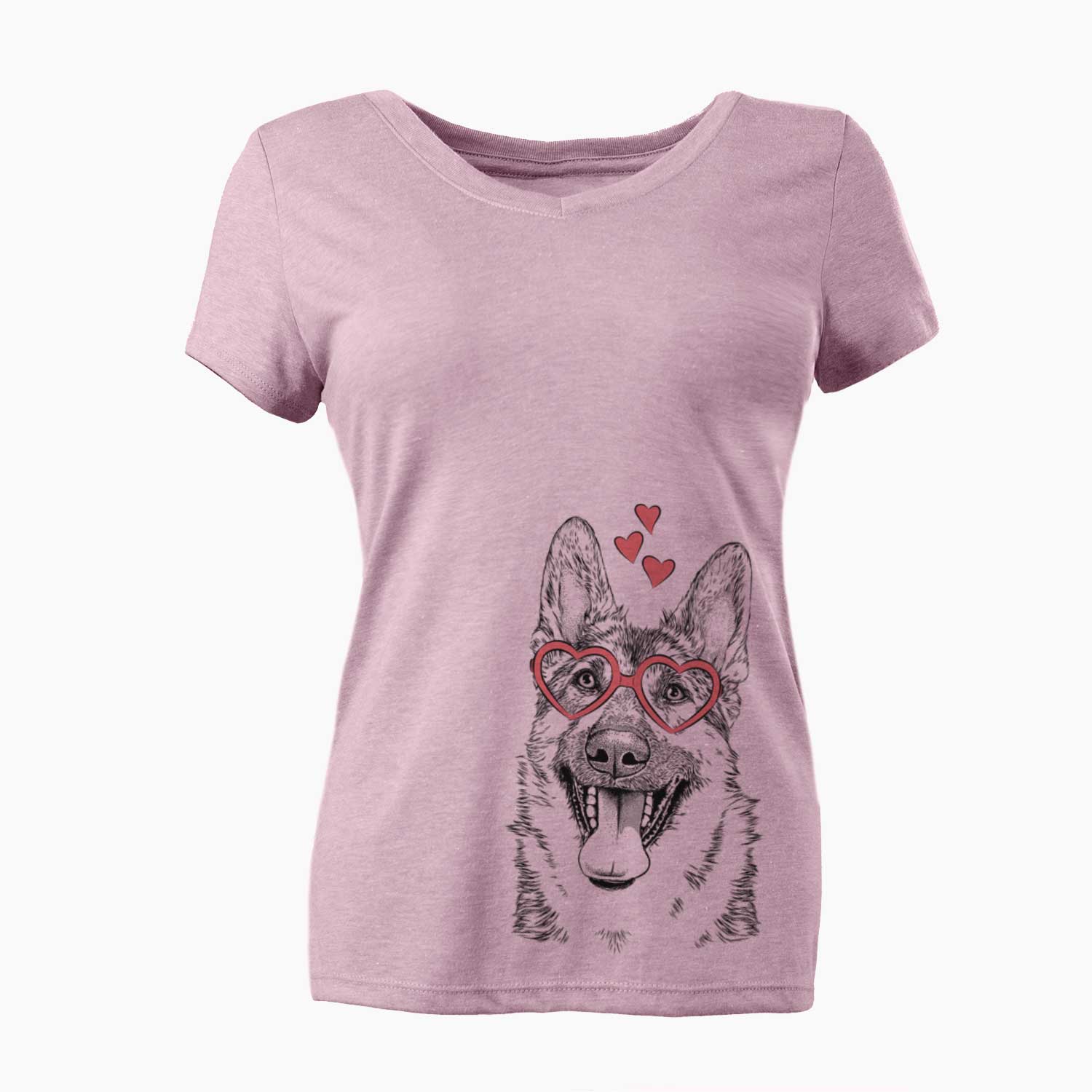 Valentine Benson the German Shepherd - Women's V-neck Shirt