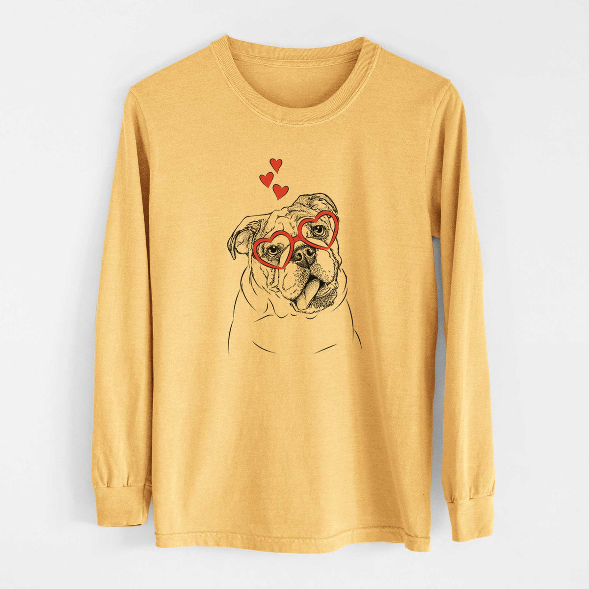 Valentine Benson the English Bulldog - Heavyweight 100% Cotton Long Sleeve