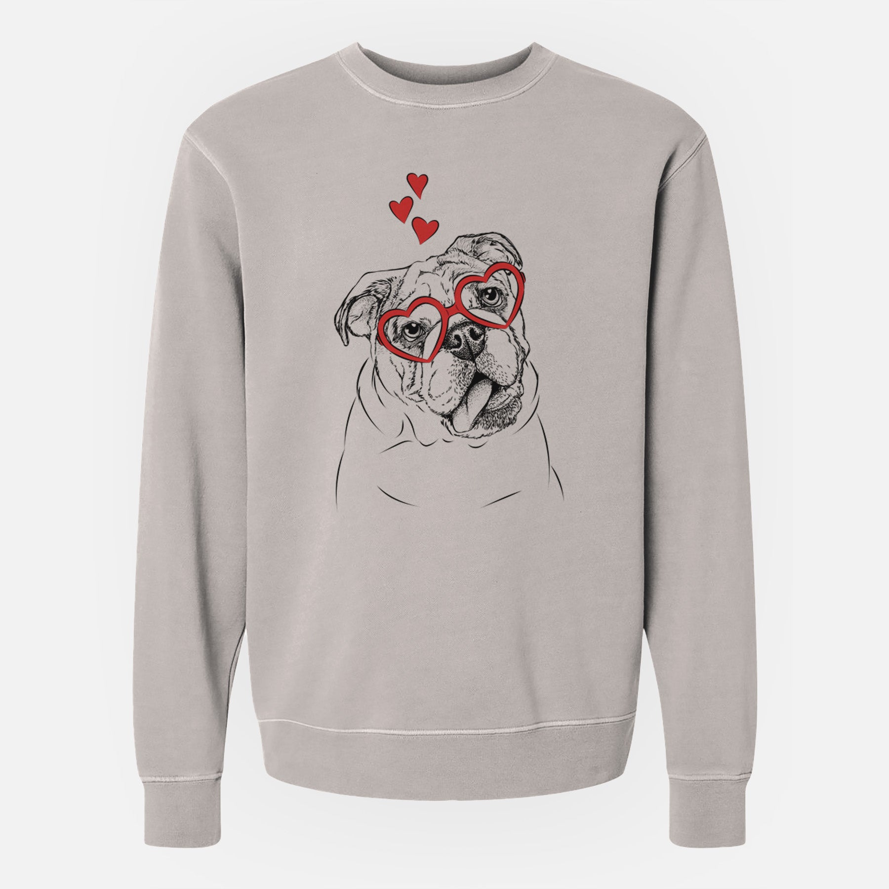 Valentine Benson the English Bulldog - Unisex Pigment Dyed Crew Sweatshirt