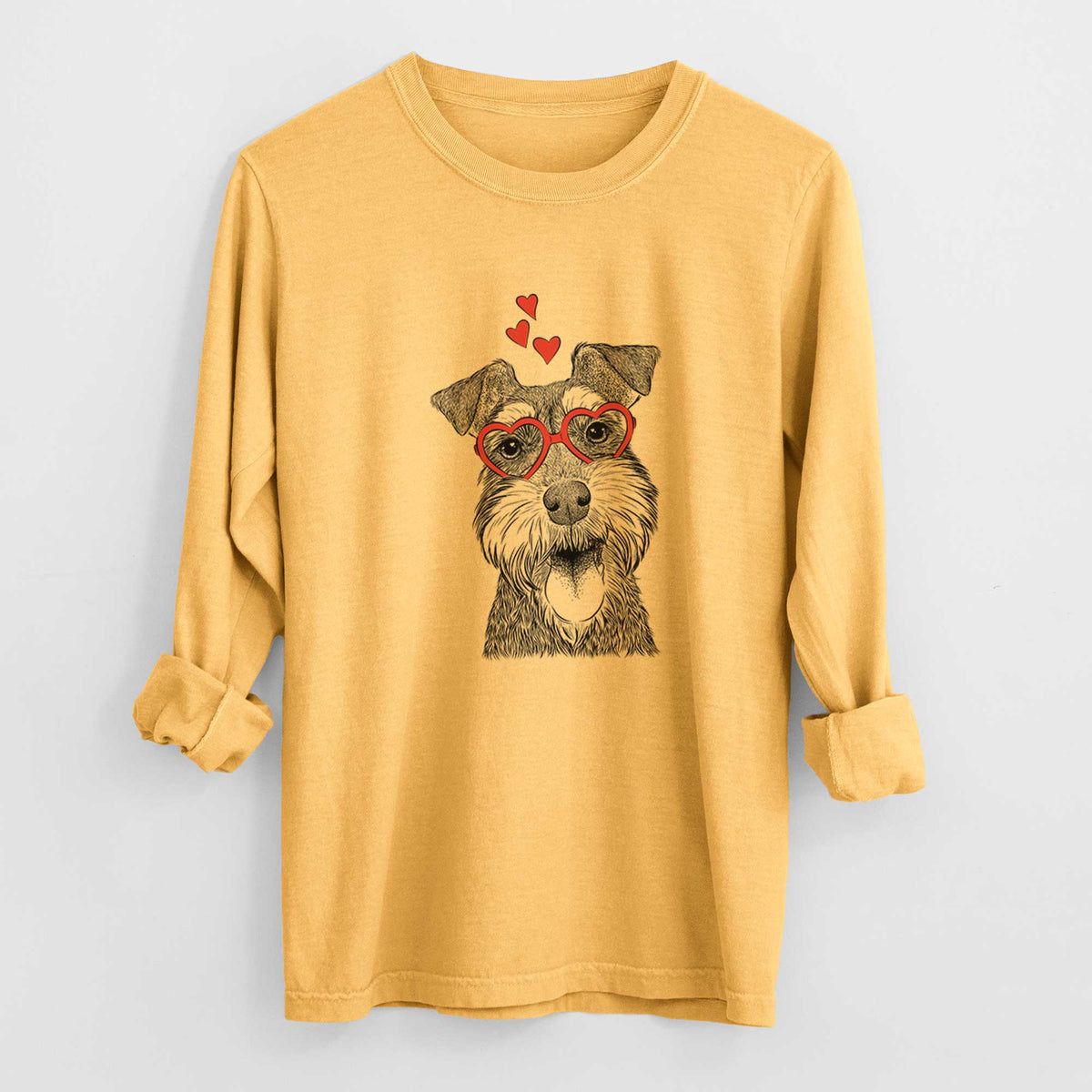 Valentine Bernadette the Mini Schnauzer - Heavyweight 100% Cotton Long Sleeve