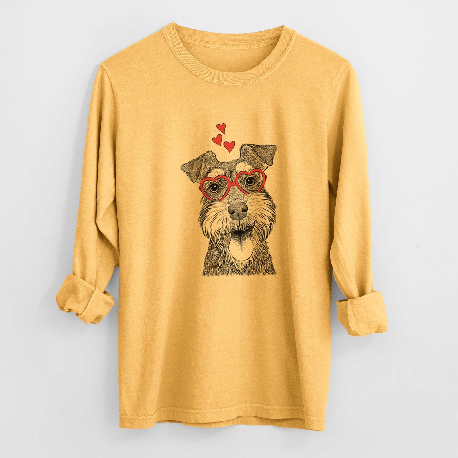 Valentine Bernadette the Mini Schnauzer - Heavyweight 100% Cotton Long Sleeve