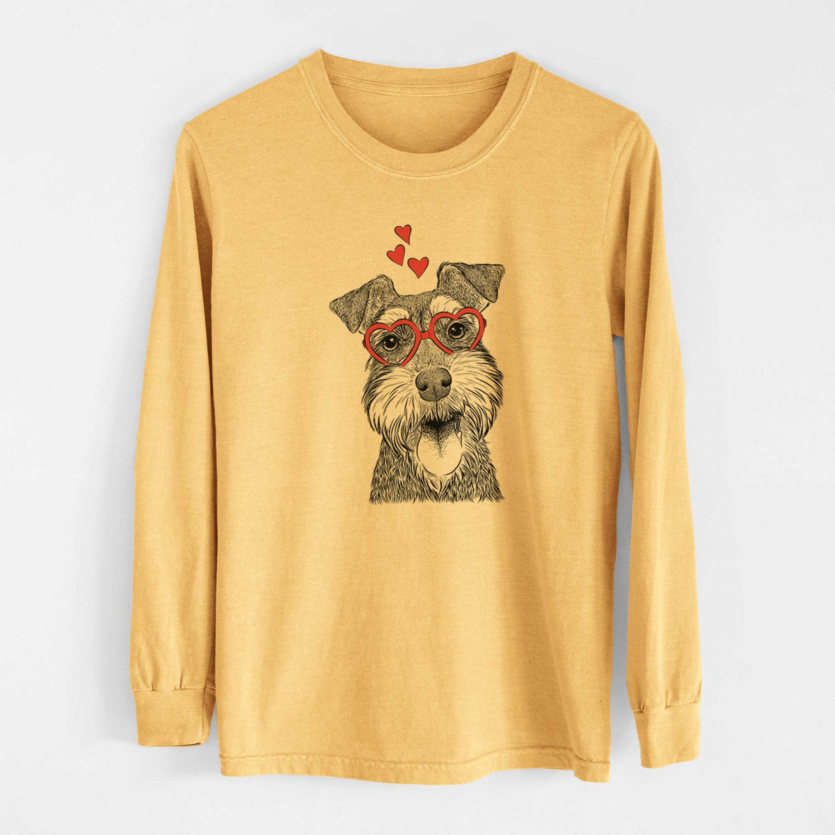 Valentine Bernadette the Mini Schnauzer - Heavyweight 100% Cotton Long Sleeve