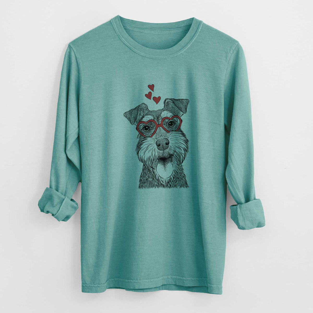 Valentine Bernadette the Mini Schnauzer - Heavyweight 100% Cotton Long Sleeve