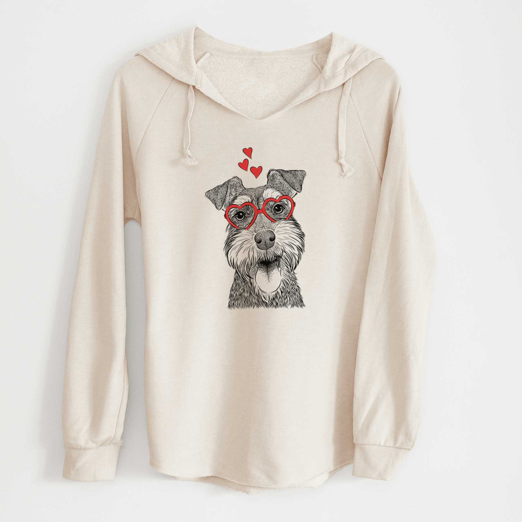 Valentine Bernadette the Mini Schnauzer - Cali Wave Hooded Sweatshirt