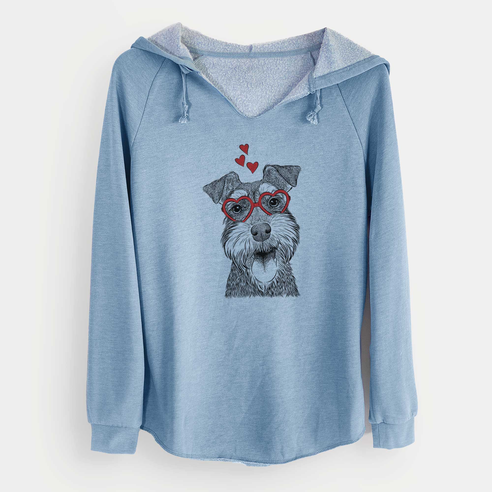 Valentine Bernadette the Mini Schnauzer - Cali Wave Hooded Sweatshirt