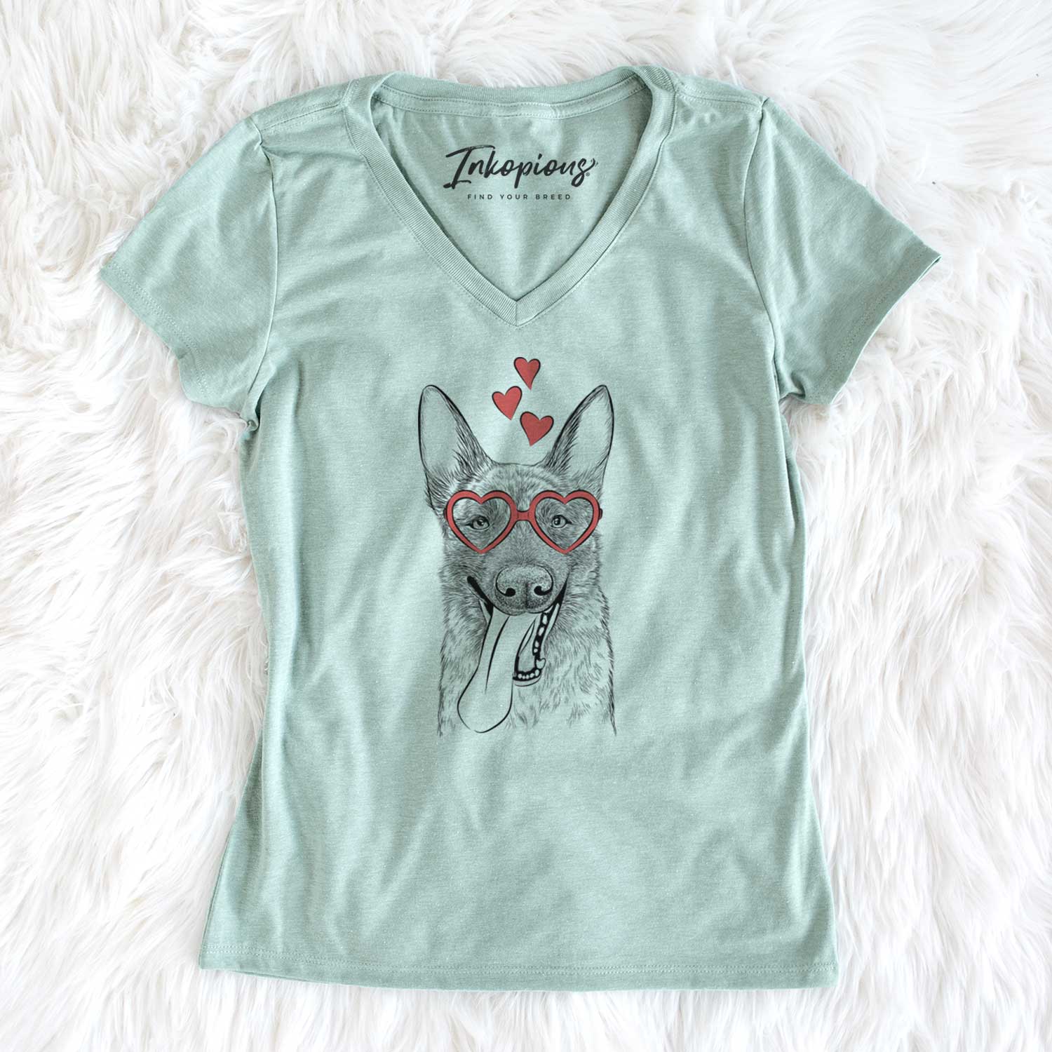 Valentine Bessa the Dutch Shepherd - Women's V-neck Shirt