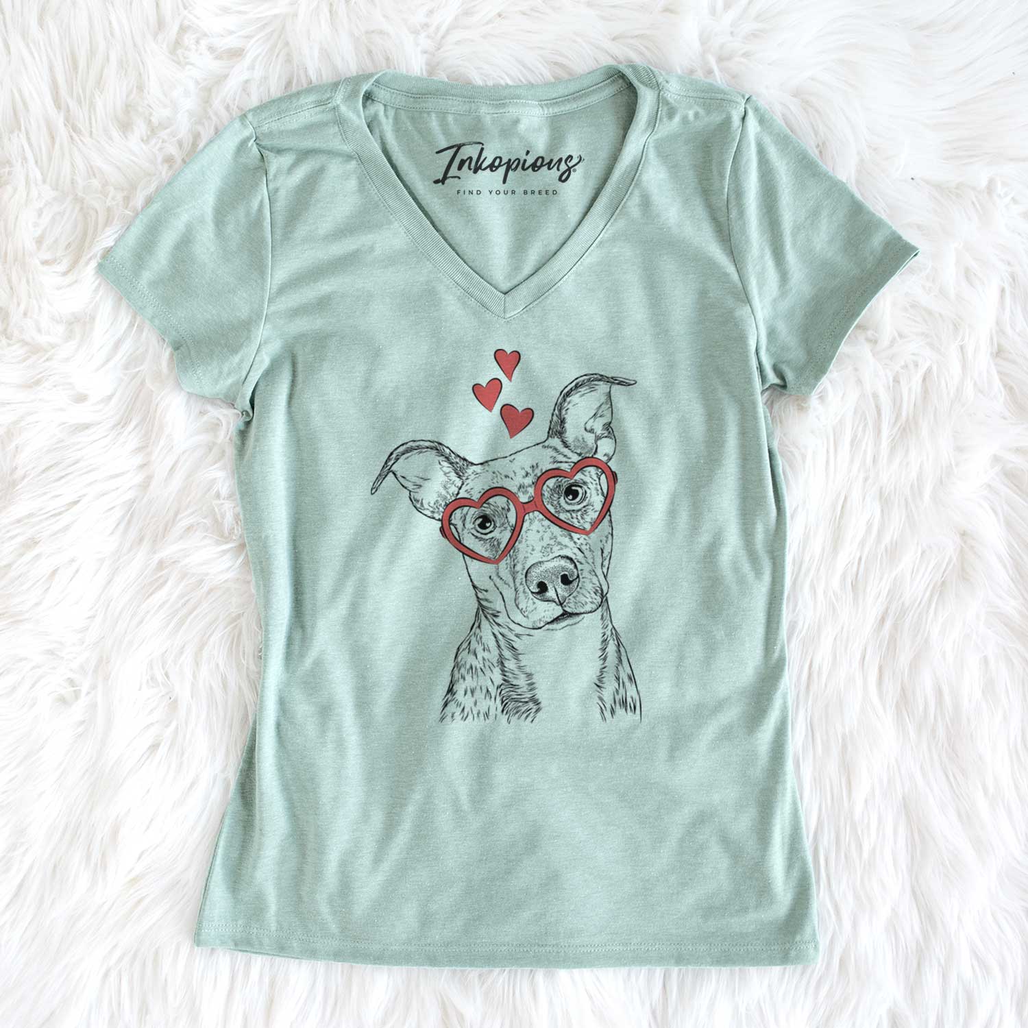 Valentine Bianca the Mixed Breed - Women's V-neck Shirt
