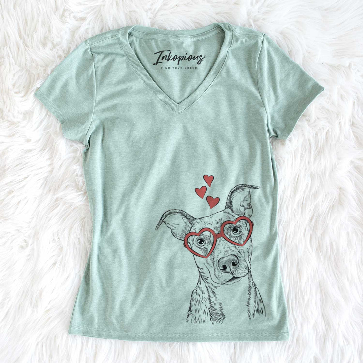 Valentine Bianca the Mixed Breed - Women&#39;s V-neck Shirt