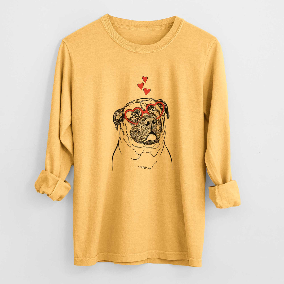 Valentine Big P the English Mastiff - Heavyweight 100% Cotton Long Sleeve