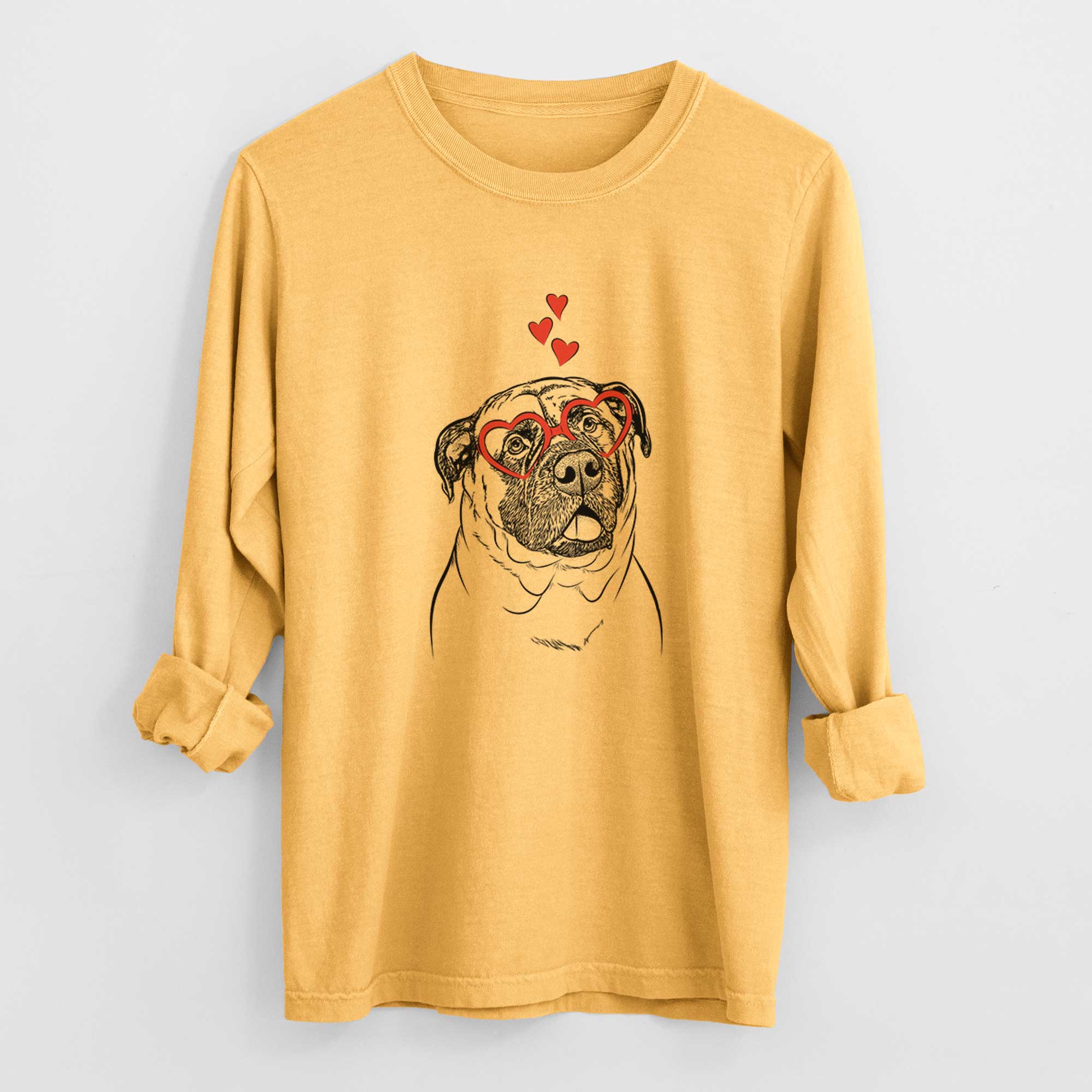 Valentine Big P the English Mastiff - Heavyweight 100% Cotton Long Sleeve