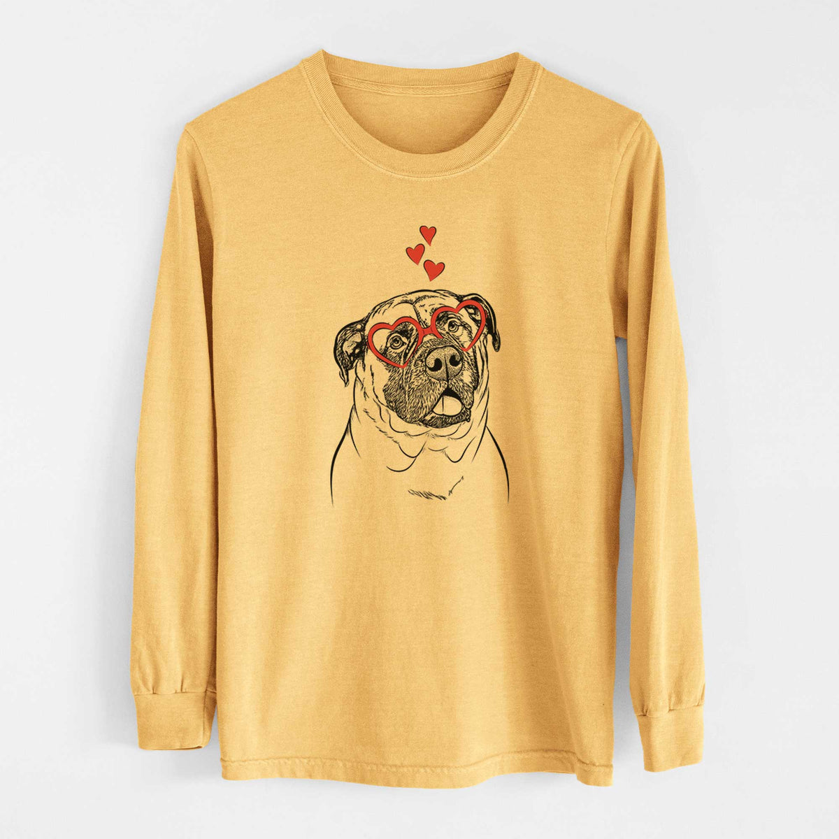 Valentine Big P the English Mastiff - Heavyweight 100% Cotton Long Sleeve
