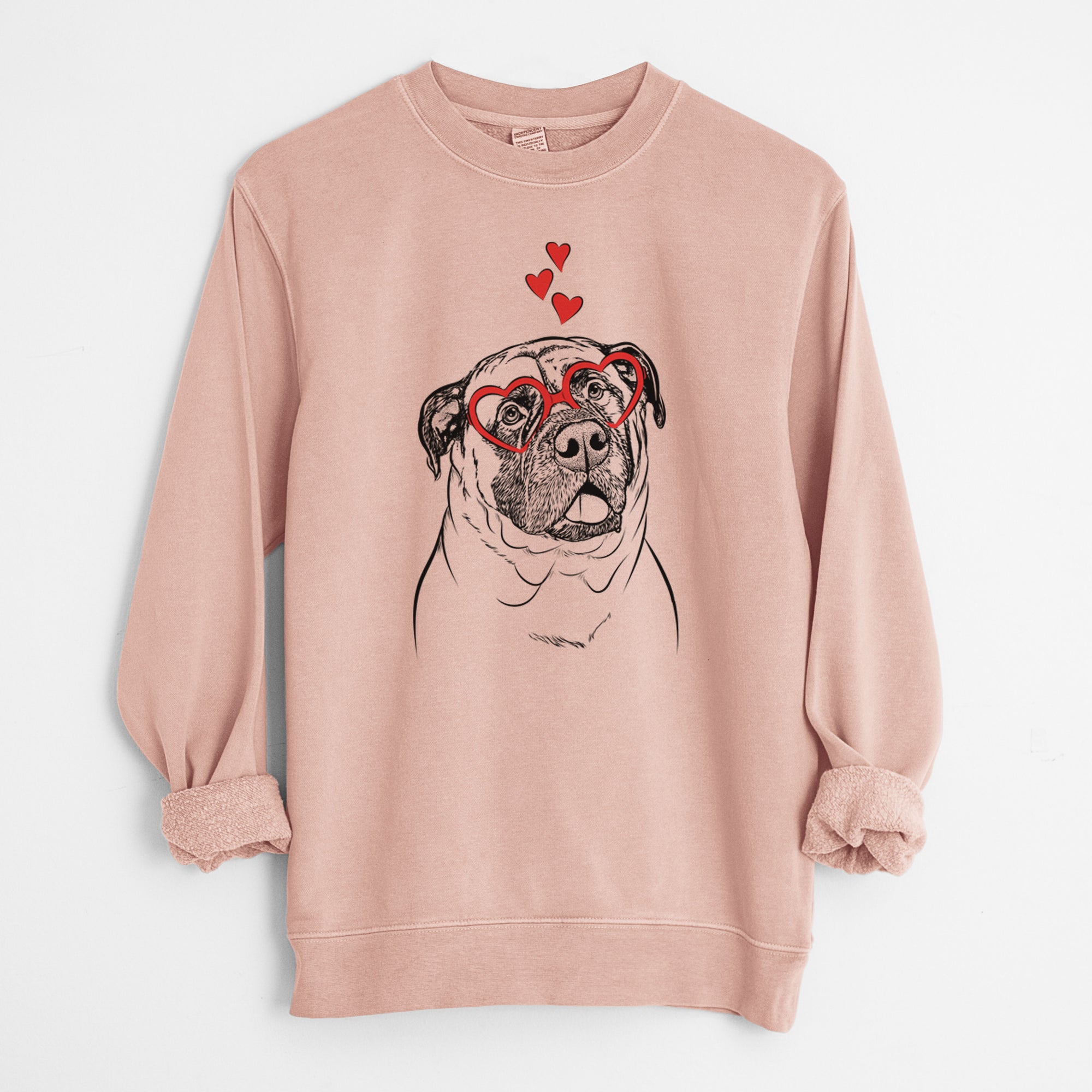 Valentine Big P the English Mastiff - Unisex Pigment Dyed Crew Sweatshirt