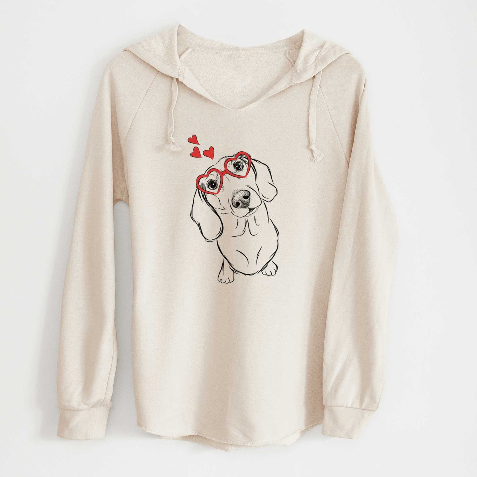 Valentine Bill the Dachshund - Cali Wave Hooded Sweatshirt