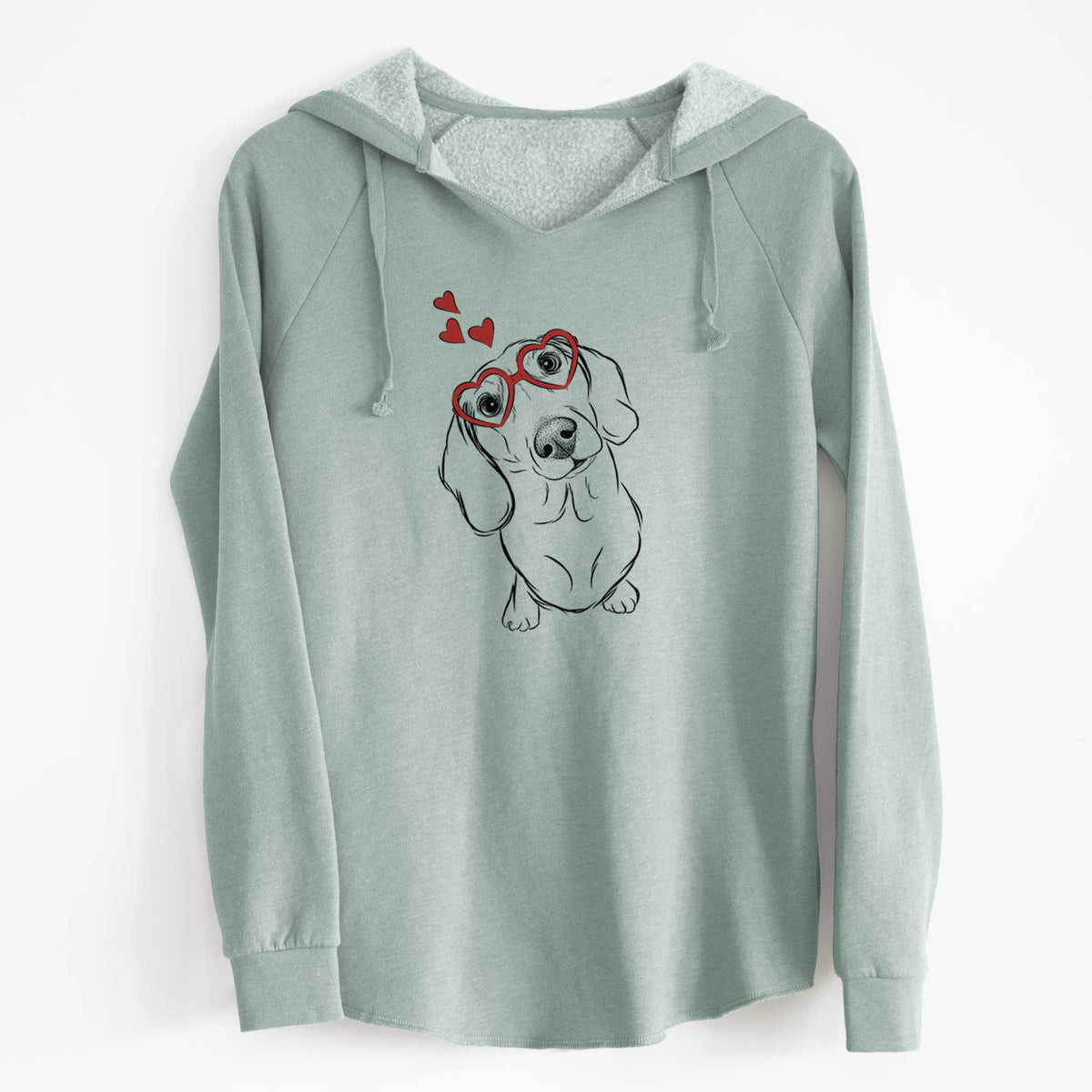Valentine Bill the Dachshund - Cali Wave Hooded Sweatshirt