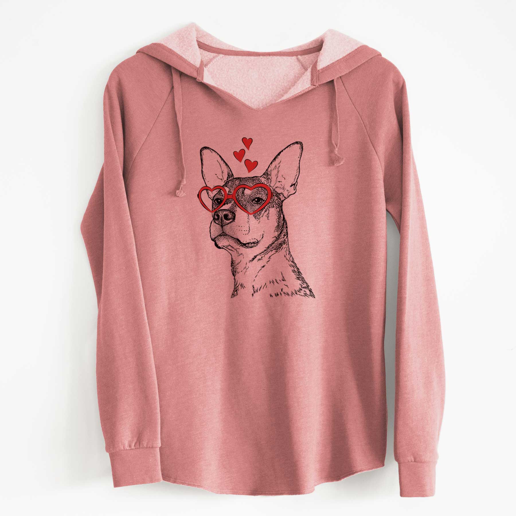 Valentine Bill the Heeler Mix - Cali Wave Hooded Sweatshirt