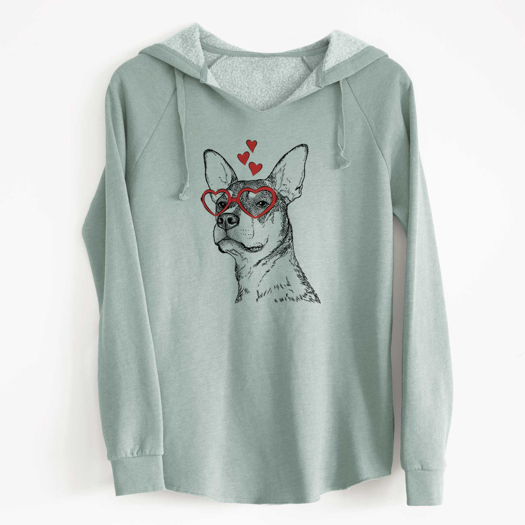 Valentine Bill the Heeler Mix - Cali Wave Hooded Sweatshirt