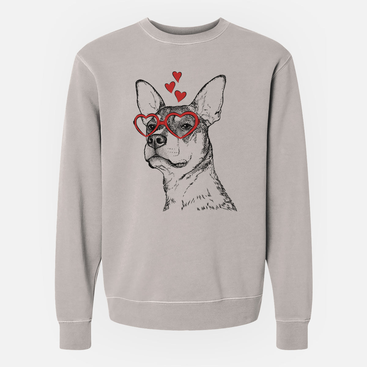 Valentine Bill the Heeler Mix - Unisex Pigment Dyed Crew Sweatshirt