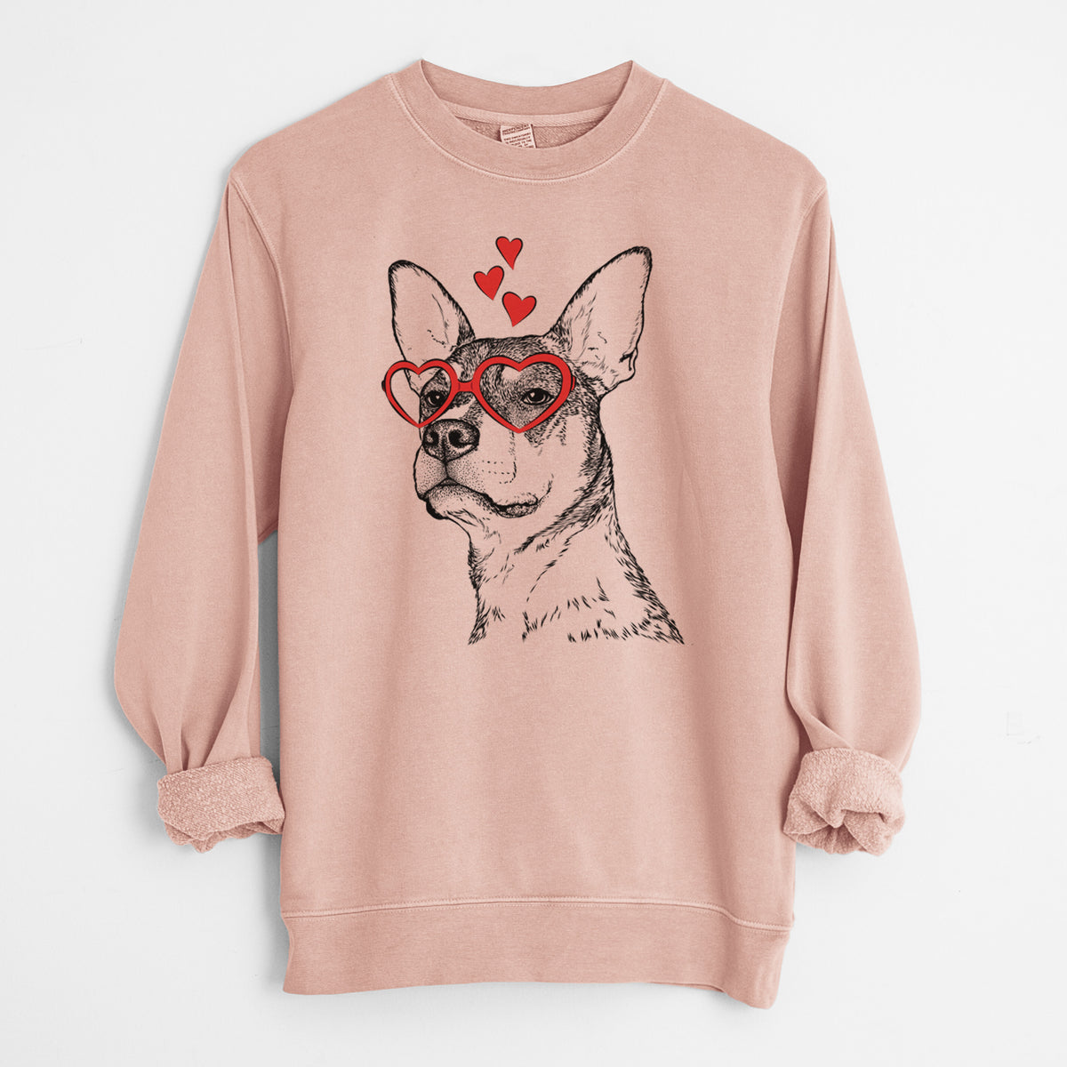 Valentine Bill the Heeler Mix - Unisex Pigment Dyed Crew Sweatshirt