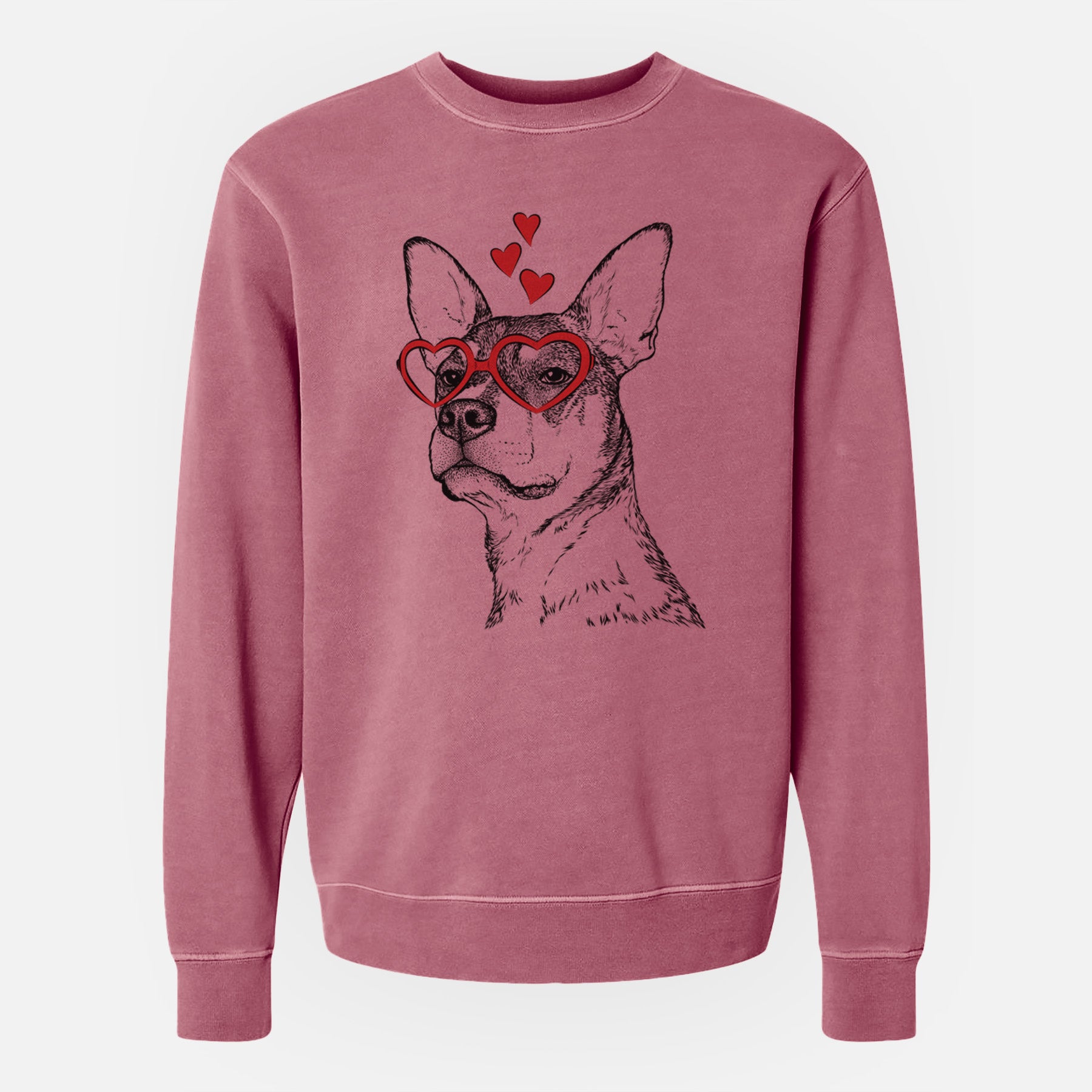 Valentine Bill the Heeler Mix - Unisex Pigment Dyed Crew Sweatshirt