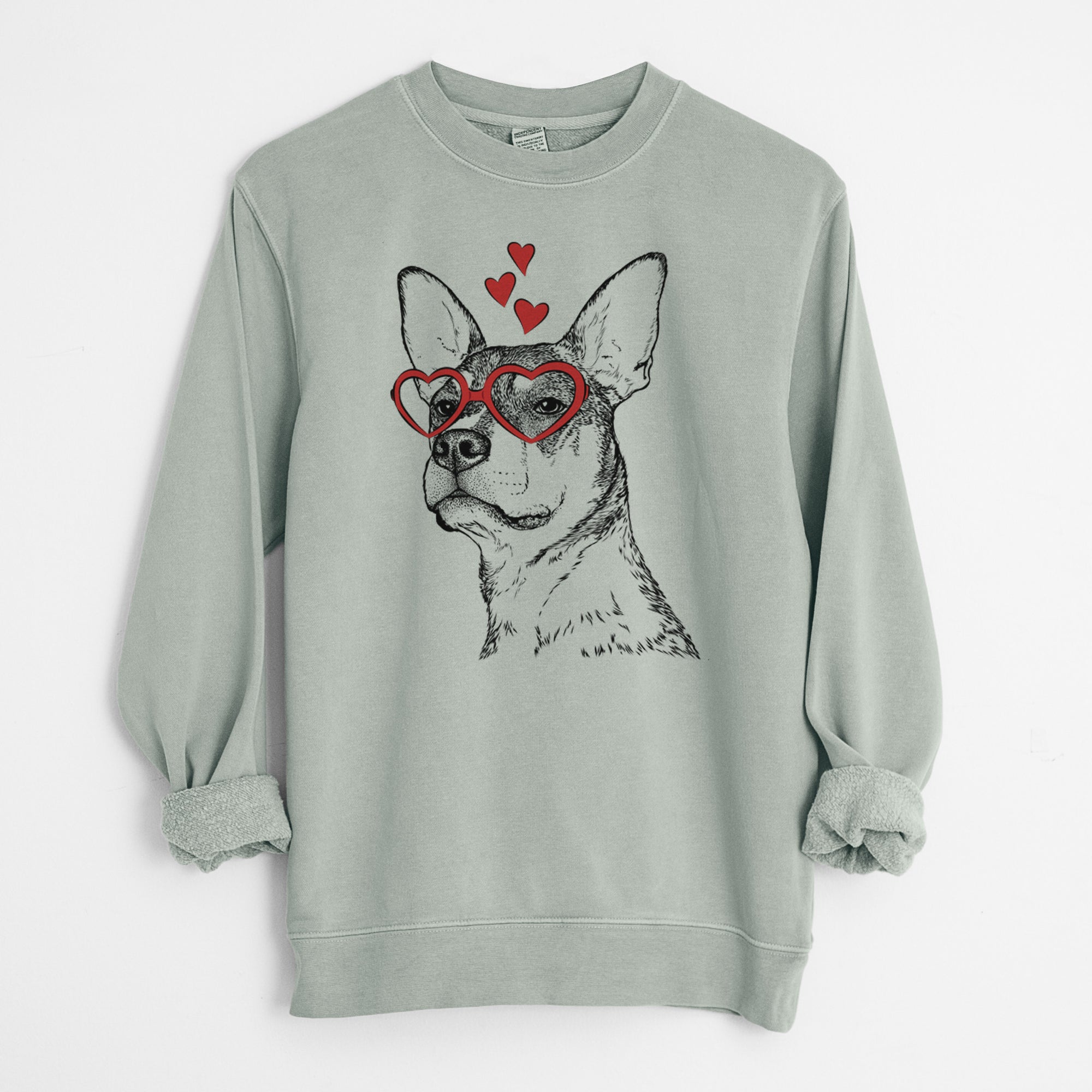 Valentine Bill the Heeler Mix - Unisex Pigment Dyed Crew Sweatshirt
