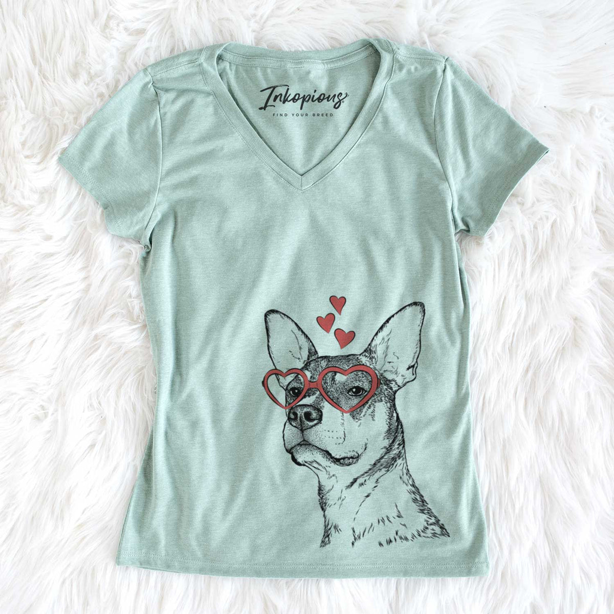 Valentine Bill the Heeler Mix - Women&#39;s V-neck Shirt