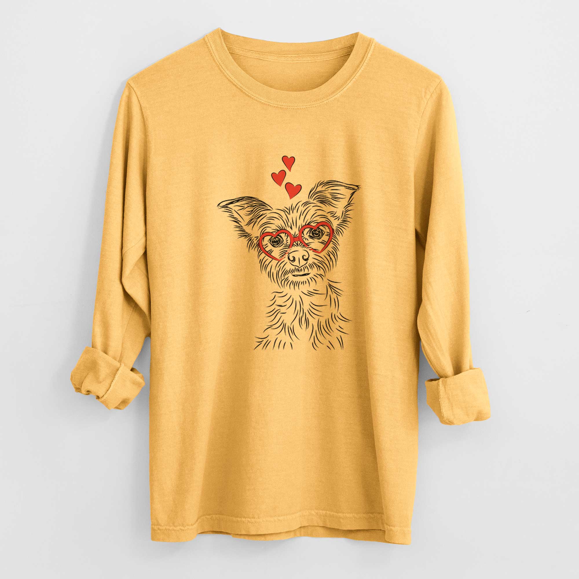 Valentine Bingo the Yorkshire Terrier - Heavyweight 100% Cotton Long Sleeve