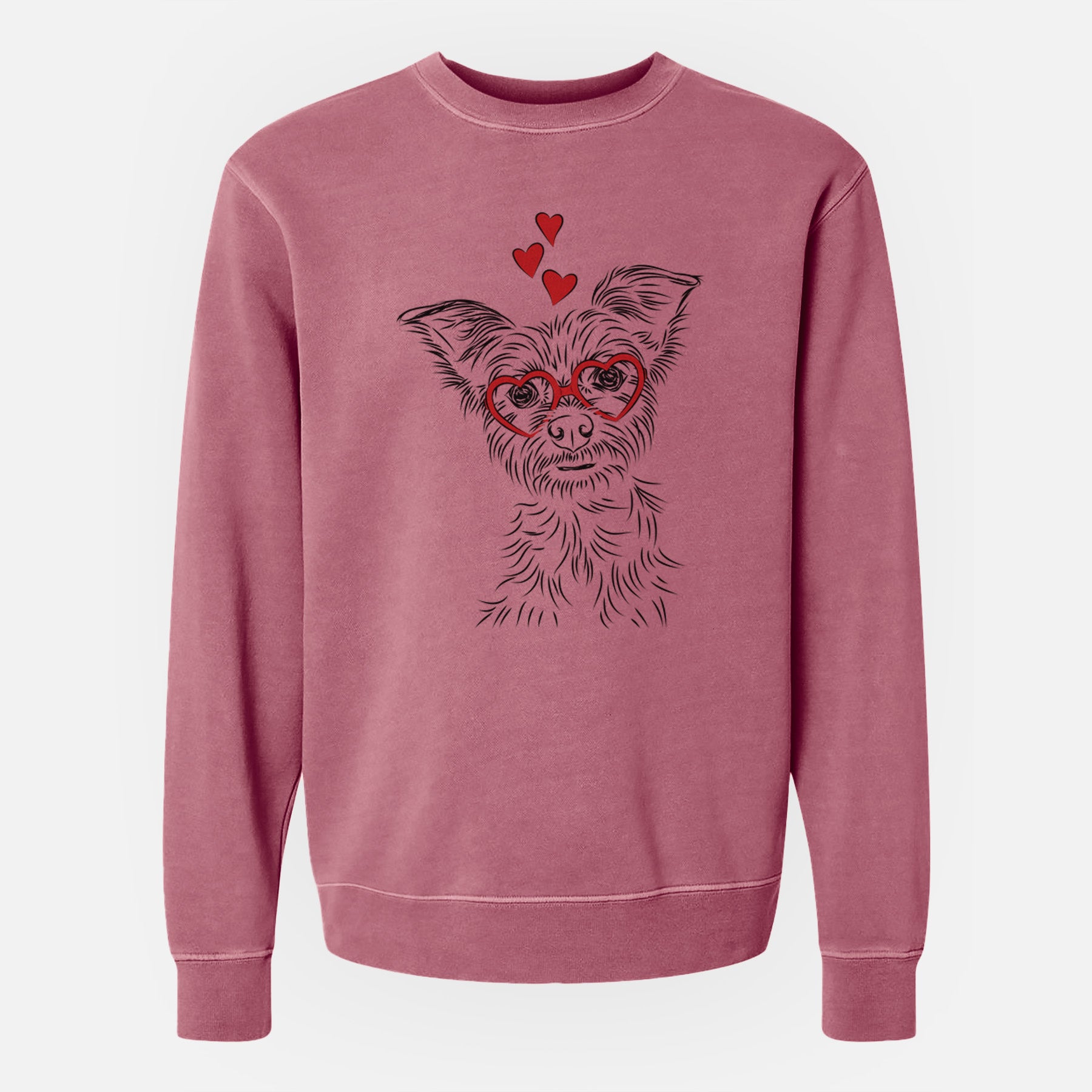 Valentine Bingo the Yorkshire Terrier - Unisex Pigment Dyed Crew Sweatshirt