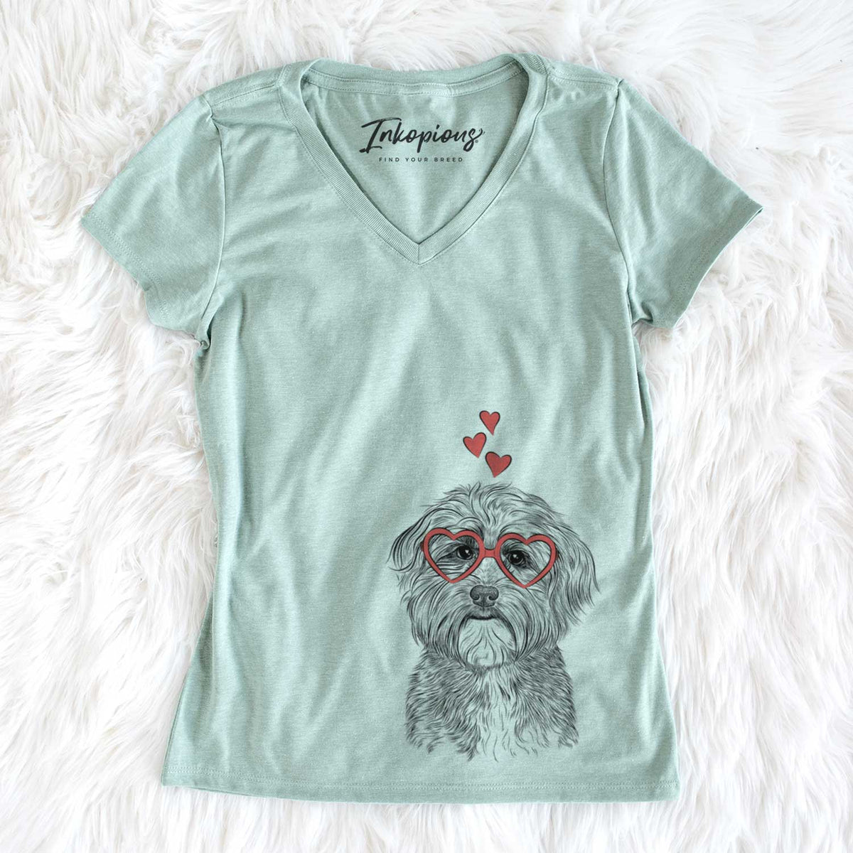 Valentine Bingo the Mixed Breed - Women&#39;s V-neck Shirt