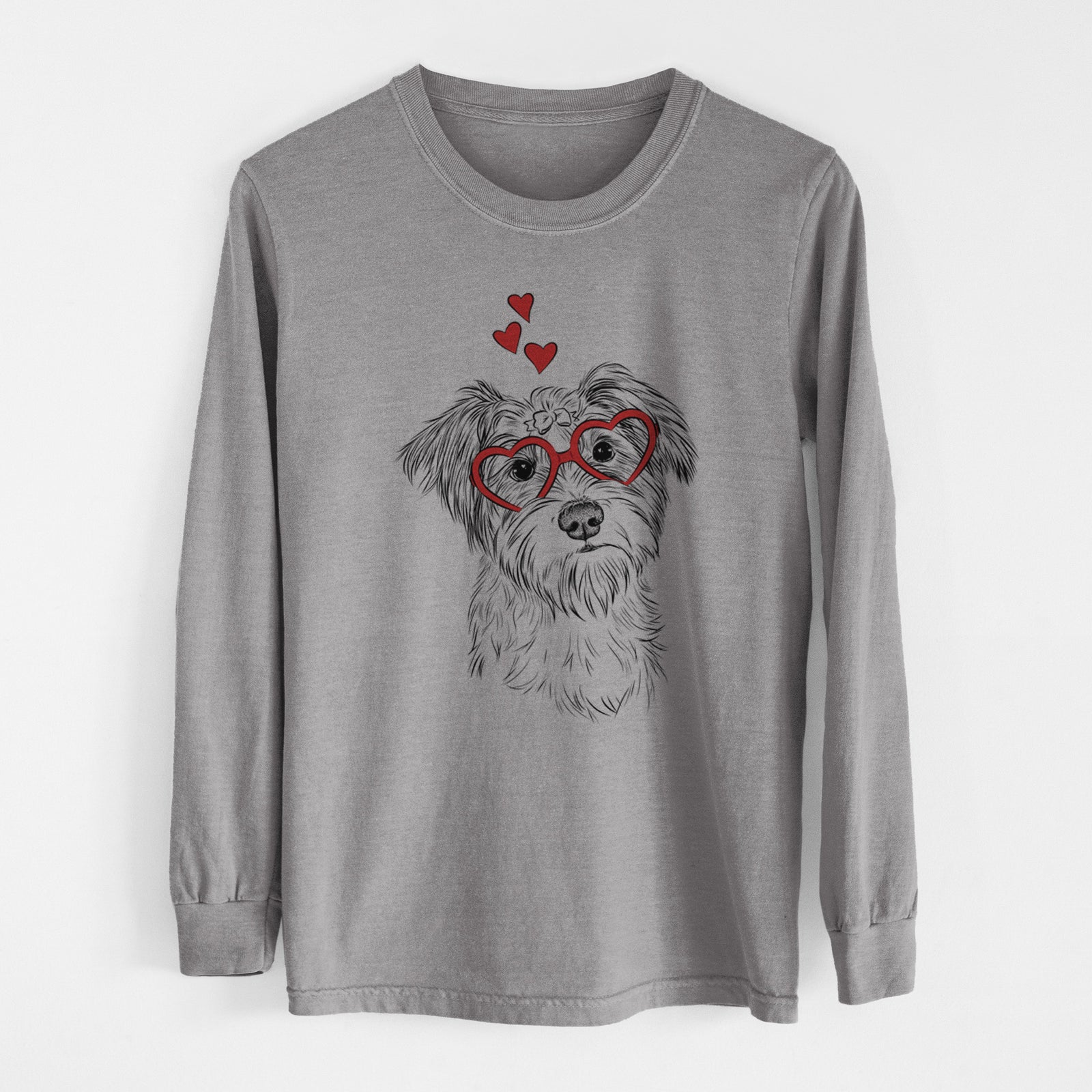 Valentine Birdee the Schnauzer Mix - Heavyweight 100% Cotton Long Sleeve