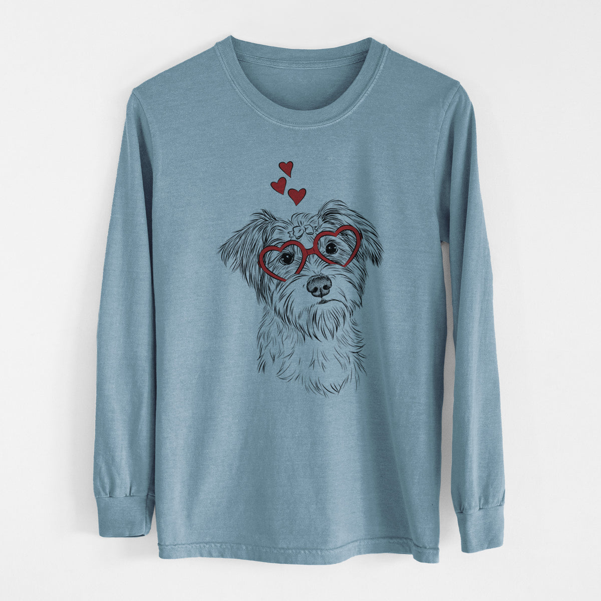 Valentine Birdee the Schnauzer Mix - Heavyweight 100% Cotton Long Sleeve