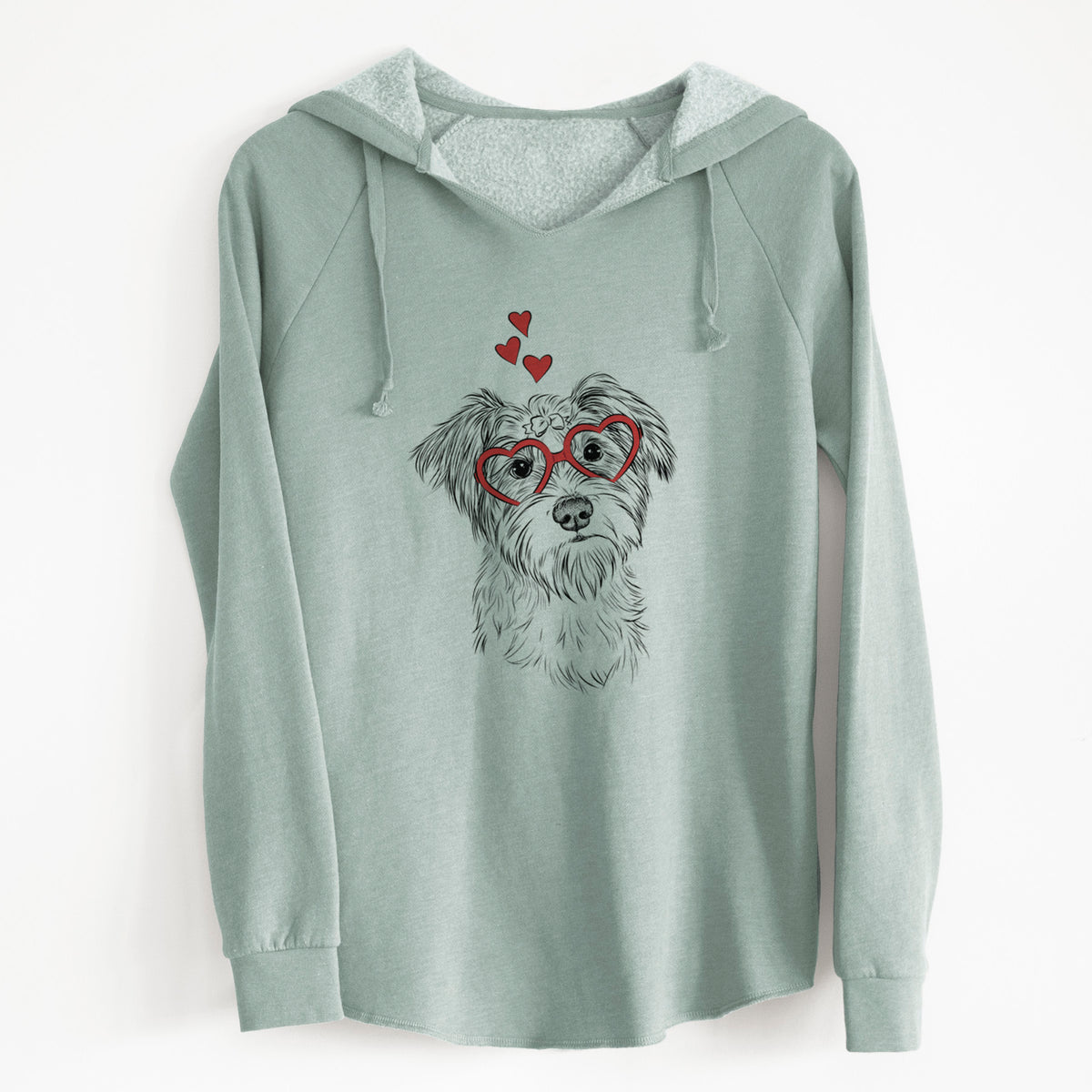Valentine Birdee the Schnauzer Mix - Cali Wave Hooded Sweatshirt