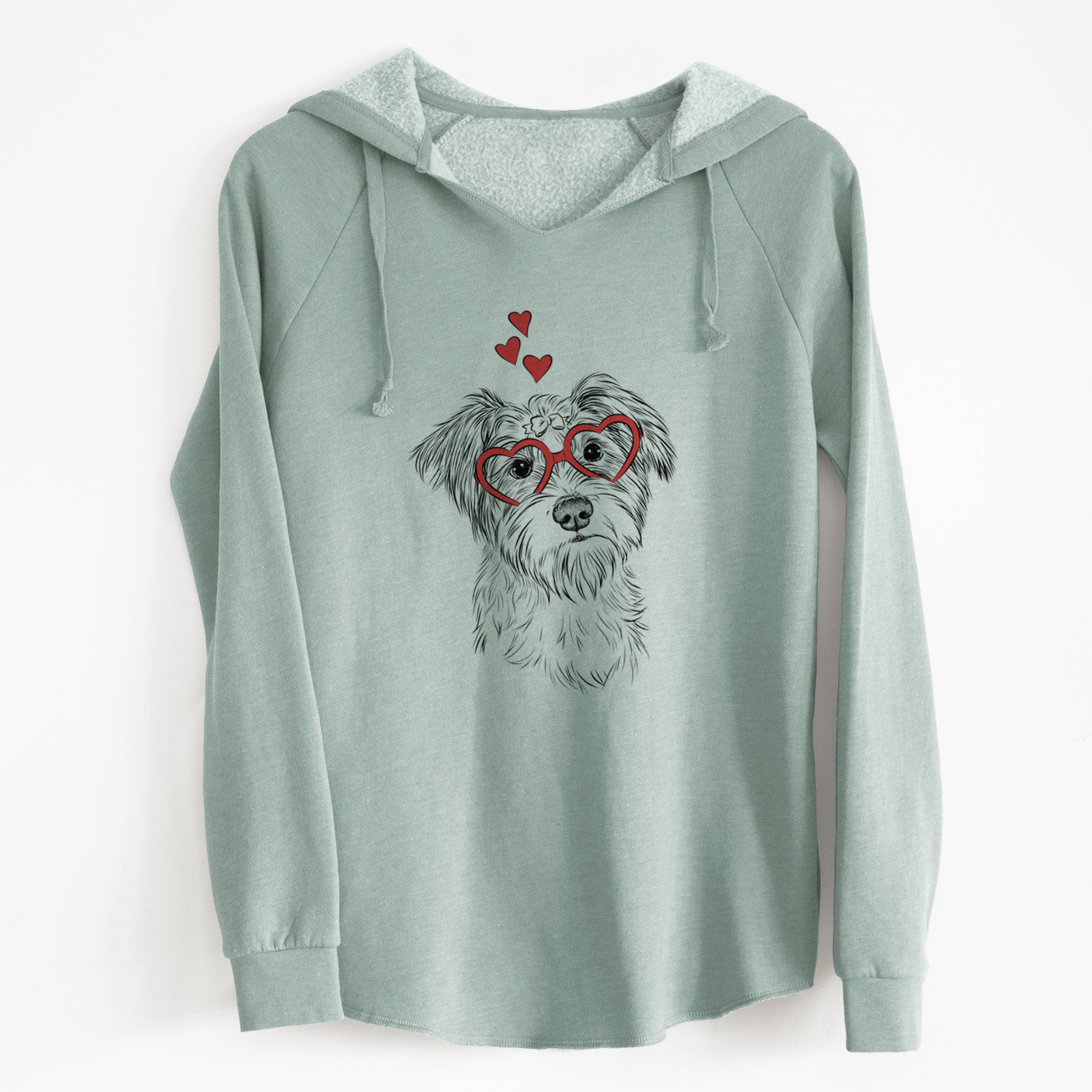 Valentine Birdee the Schnauzer Mix - Cali Wave Hooded Sweatshirt