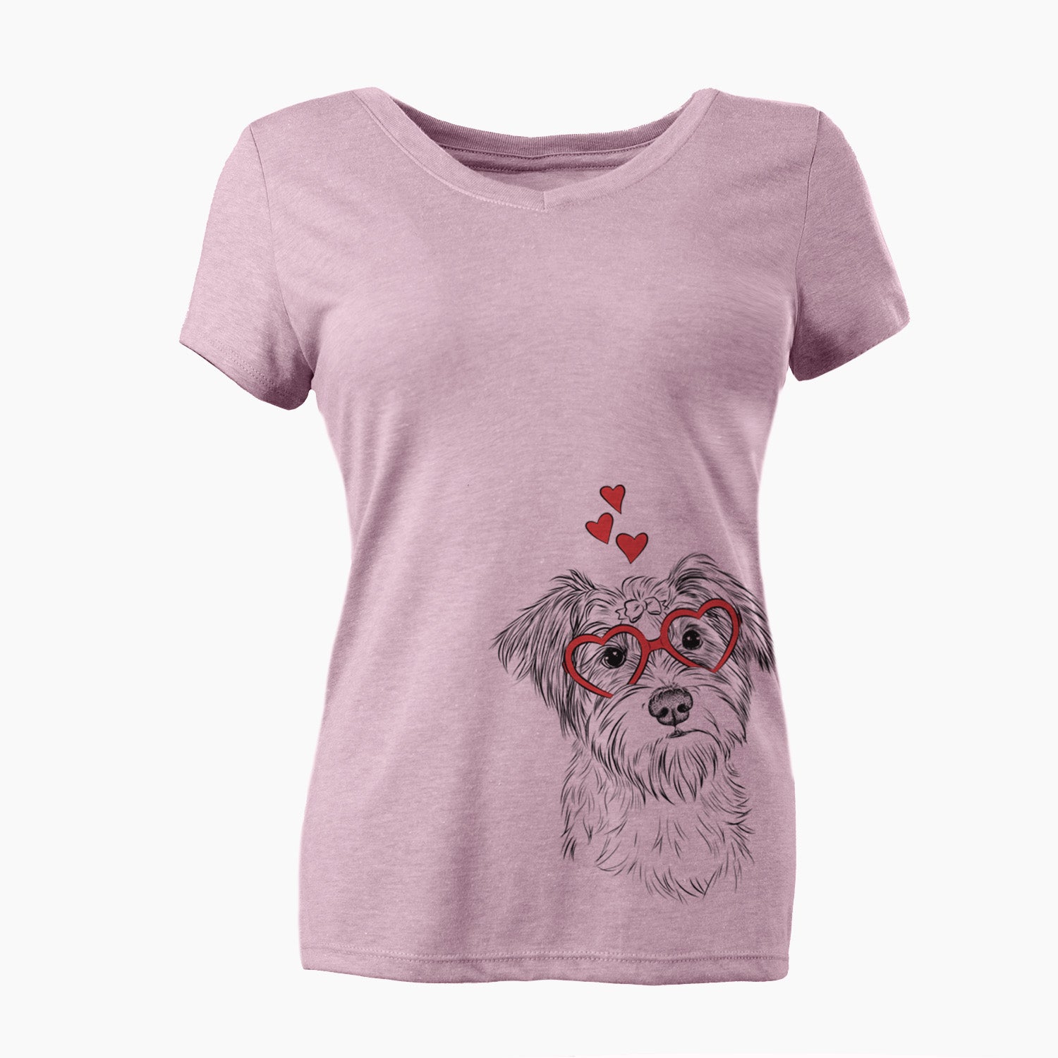 Valentine Birdee the Schnauzer Mix - Women's Perfect V-neck Shirt