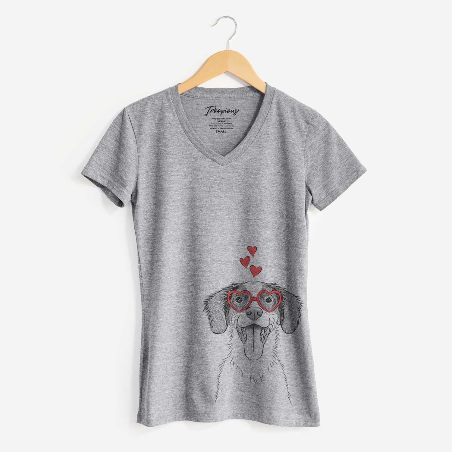 Valentine Birdie the Brittany - Women's V-neck Shirt