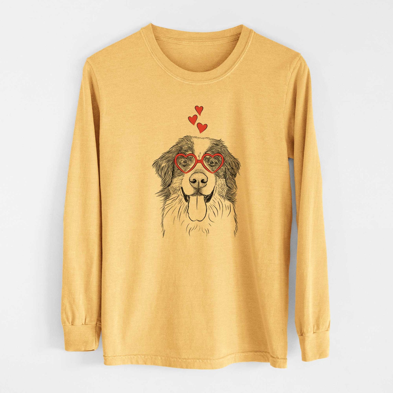 Valentine Blaze the Bernese Mountain Dog - Heavyweight 100% Cotton Long Sleeve