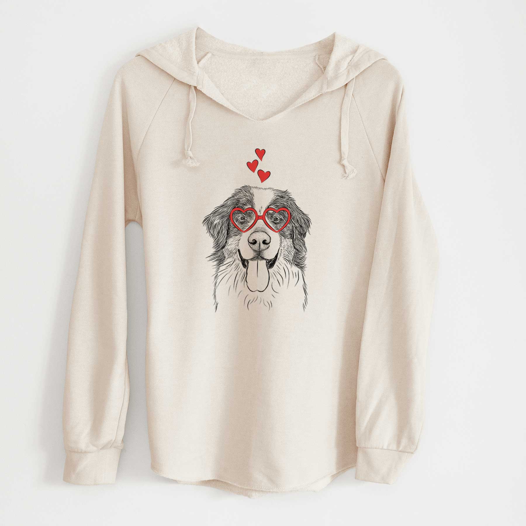 Valentine Blaze the Bernese Mountain Dog - Cali Wave Hooded Sweatshirt