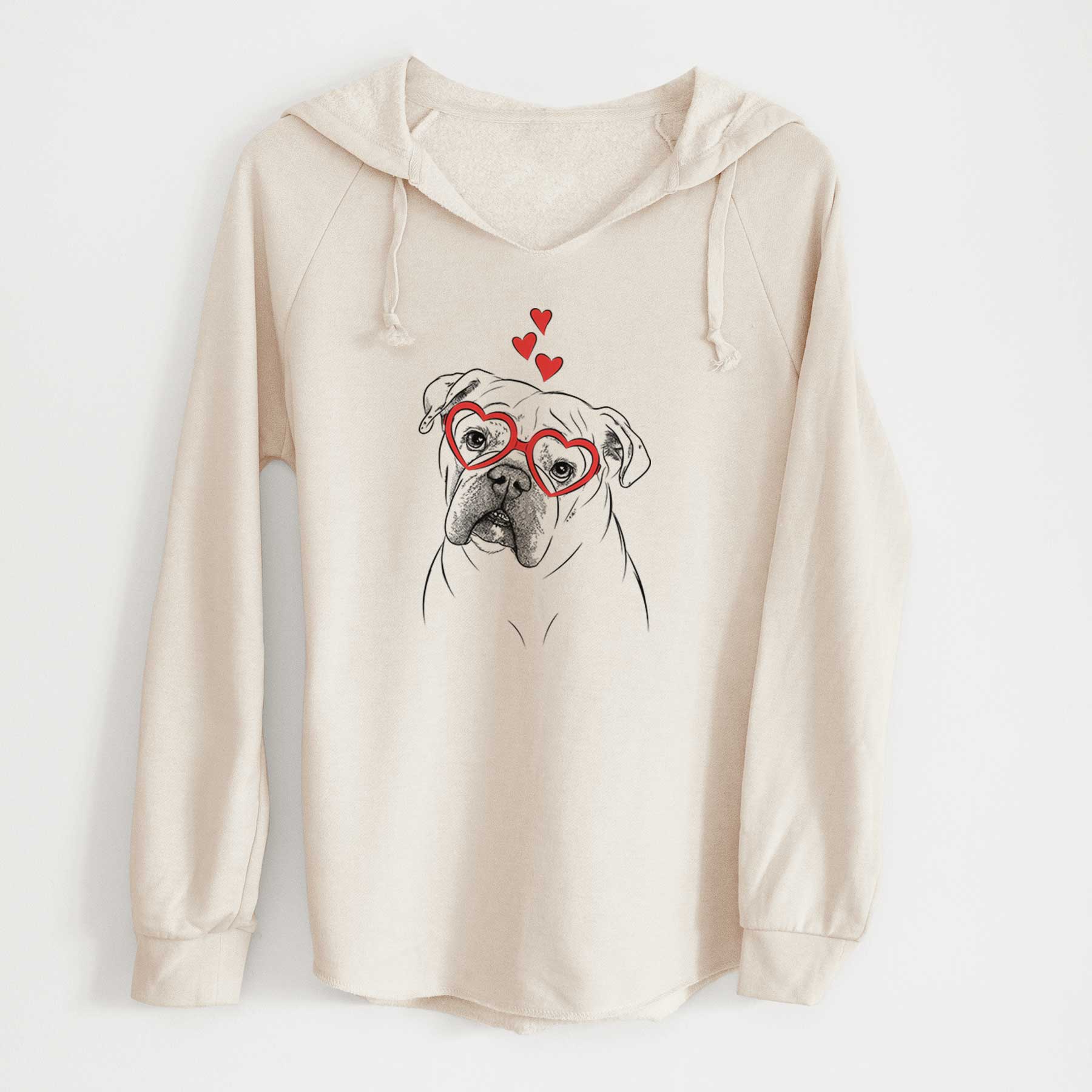 Valentine Blossom the English Bulldog - Cali Wave Hooded Sweatshirt