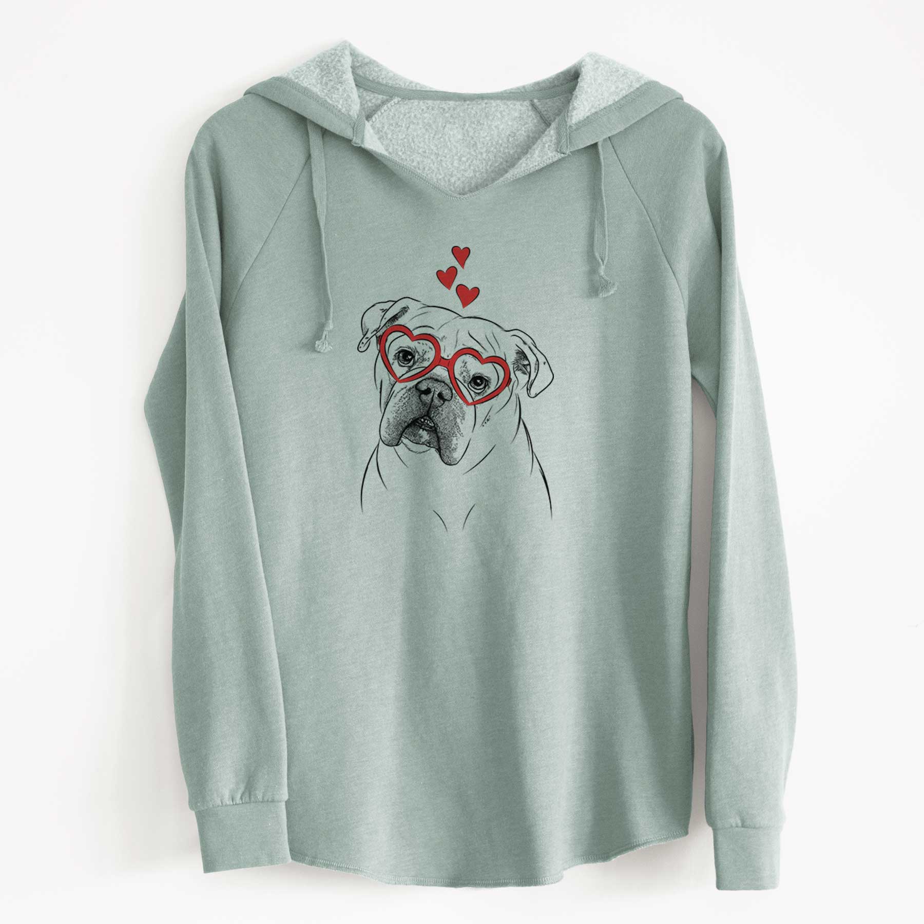 Valentine Blossom the English Bulldog - Cali Wave Hooded Sweatshirt