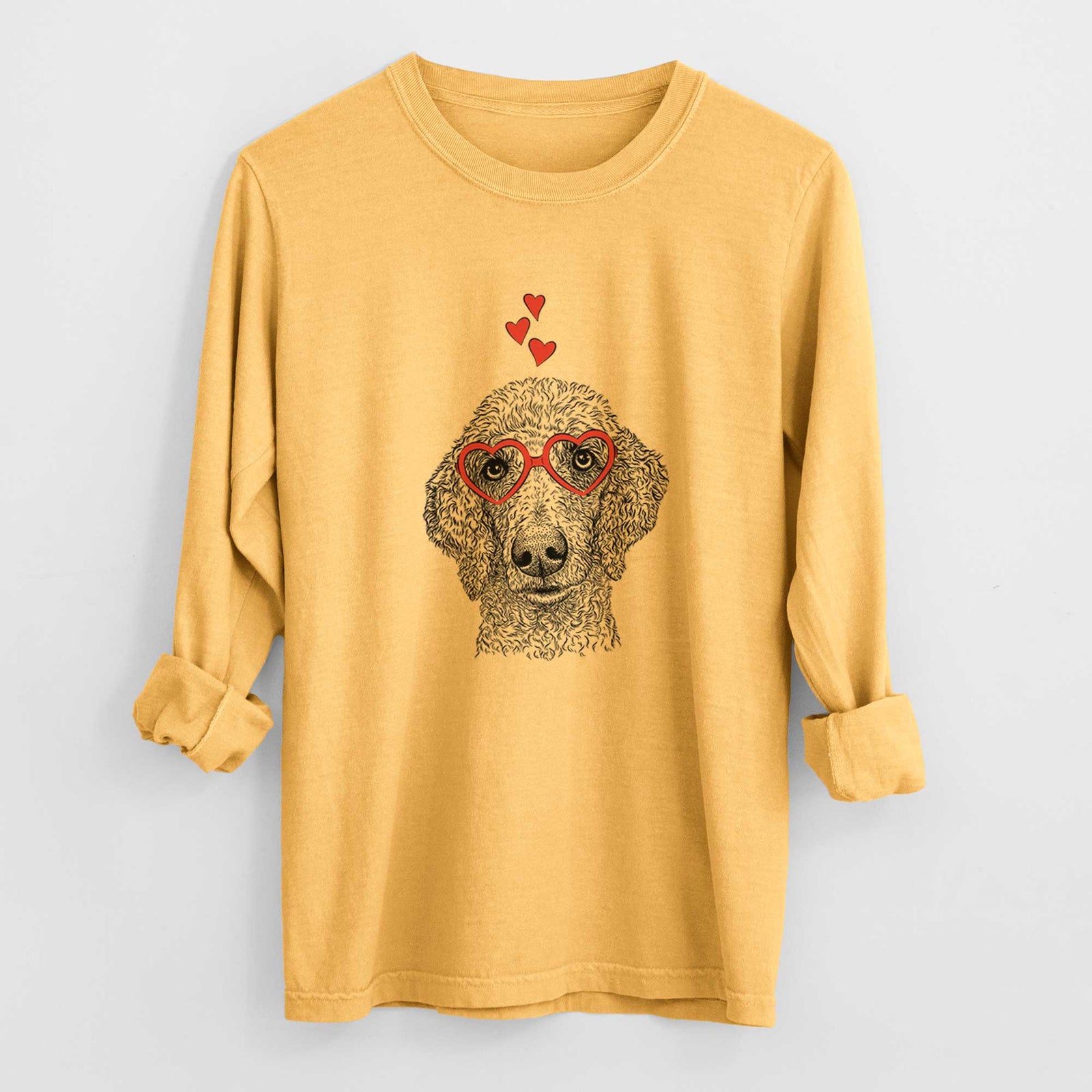 Valentine Blossom the Poodle - Heavyweight 100% Cotton Long Sleeve