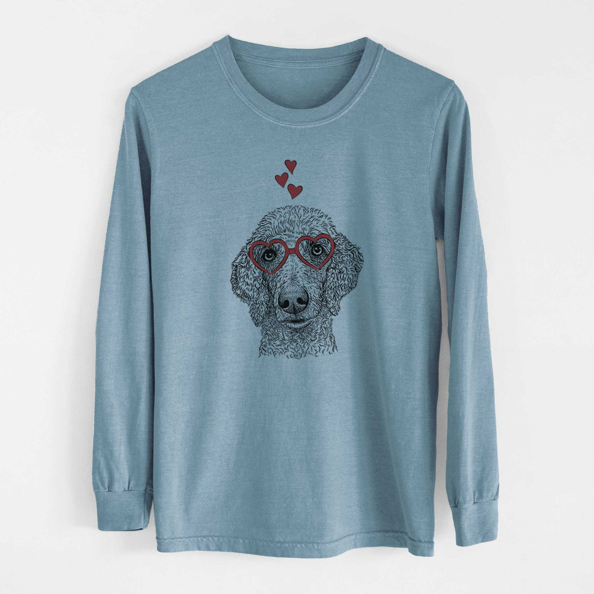 Valentine Blossom the Poodle - Heavyweight 100% Cotton Long Sleeve