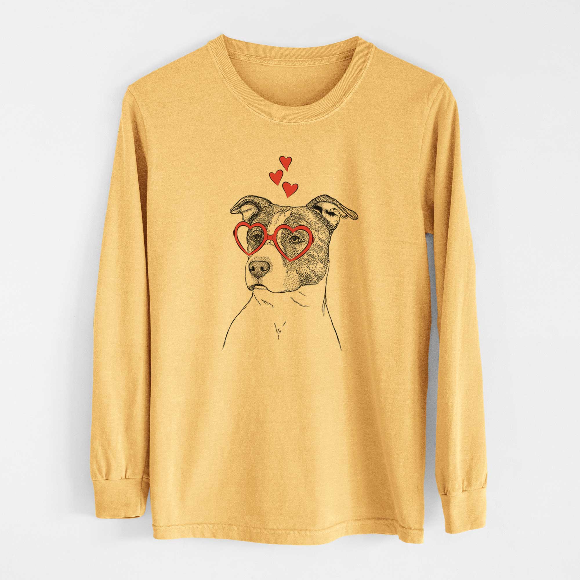 Valentine Blu the Pitbull - Heavyweight 100% Cotton Long Sleeve