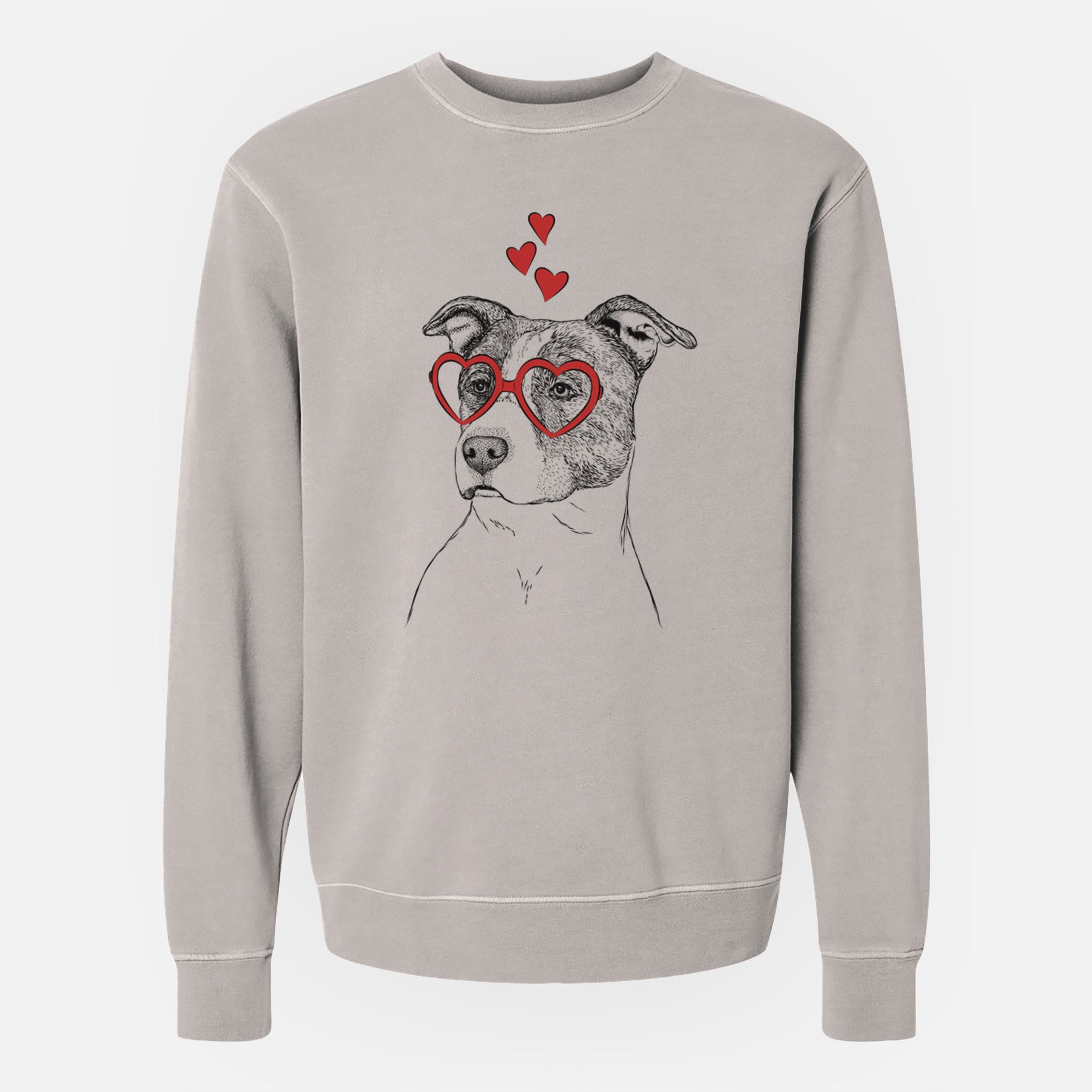 Valentine Blu the Pitbull - Unisex Pigment Dyed Crew Sweatshirt