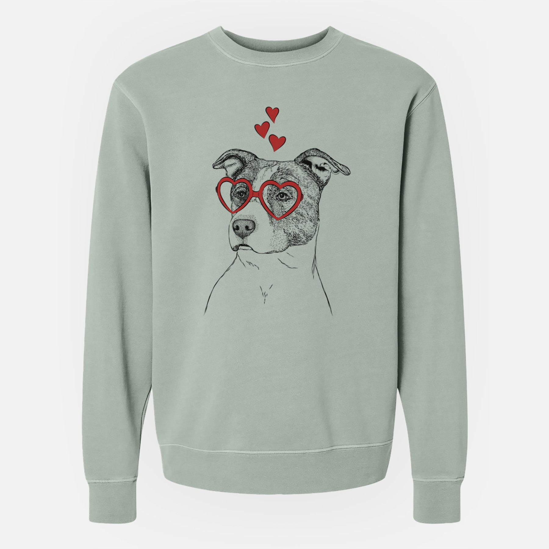 Valentine Blu the Pitbull - Unisex Pigment Dyed Crew Sweatshirt