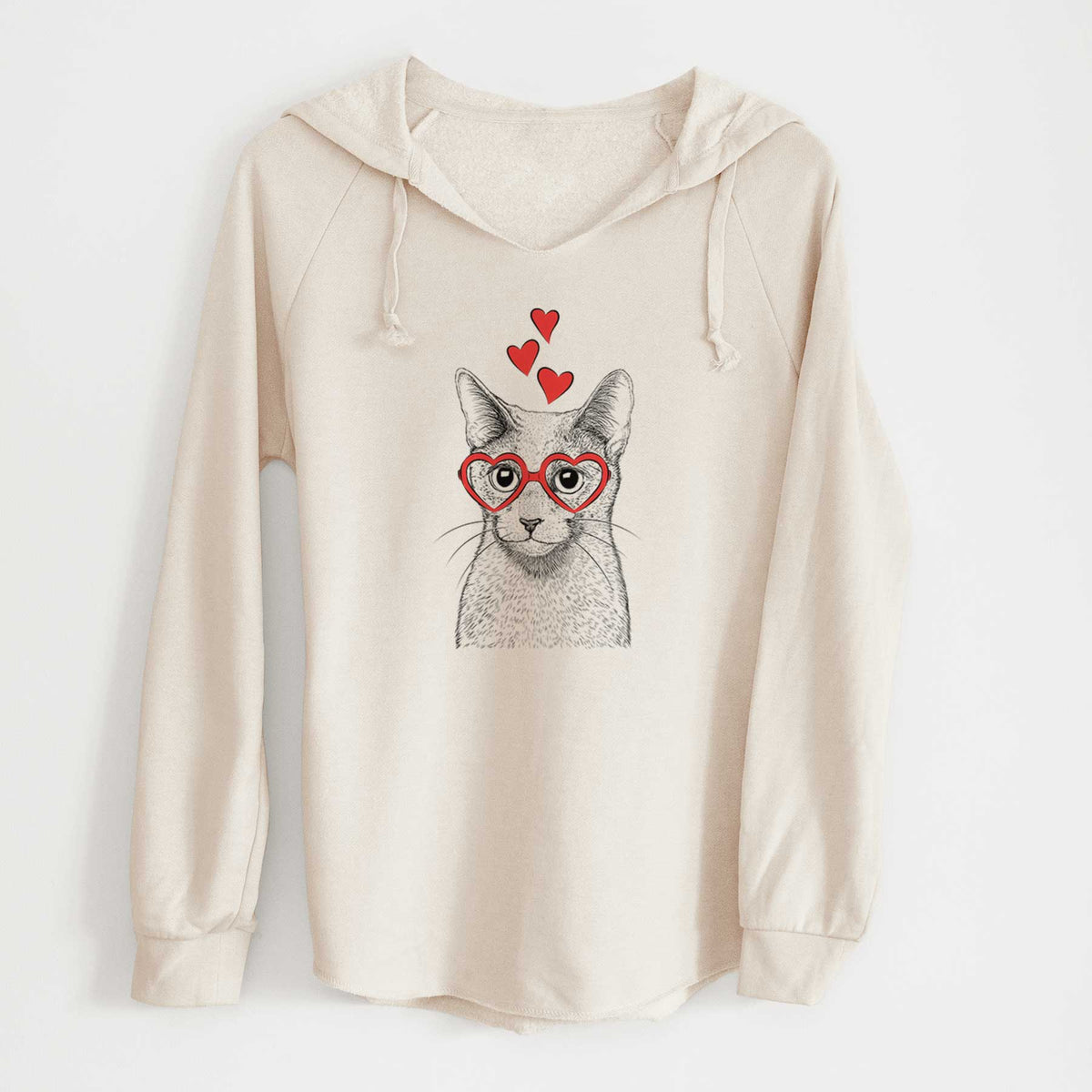 Valentine Blue the Russsian Blue Cat - Cali Wave Hooded Sweatshirt