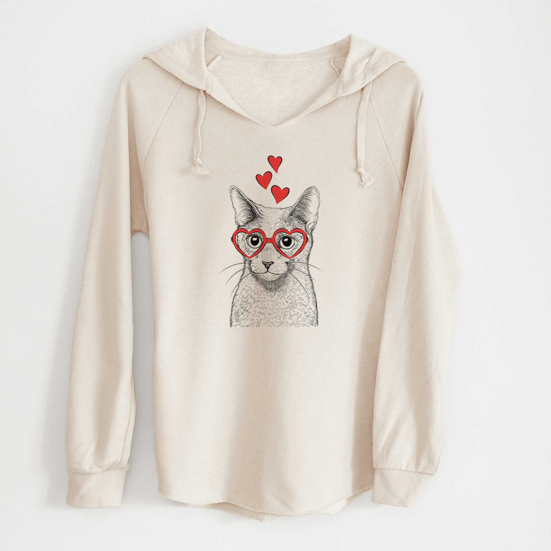 Valentine Blue the Russsian Blue Cat - Cali Wave Hooded Sweatshirt