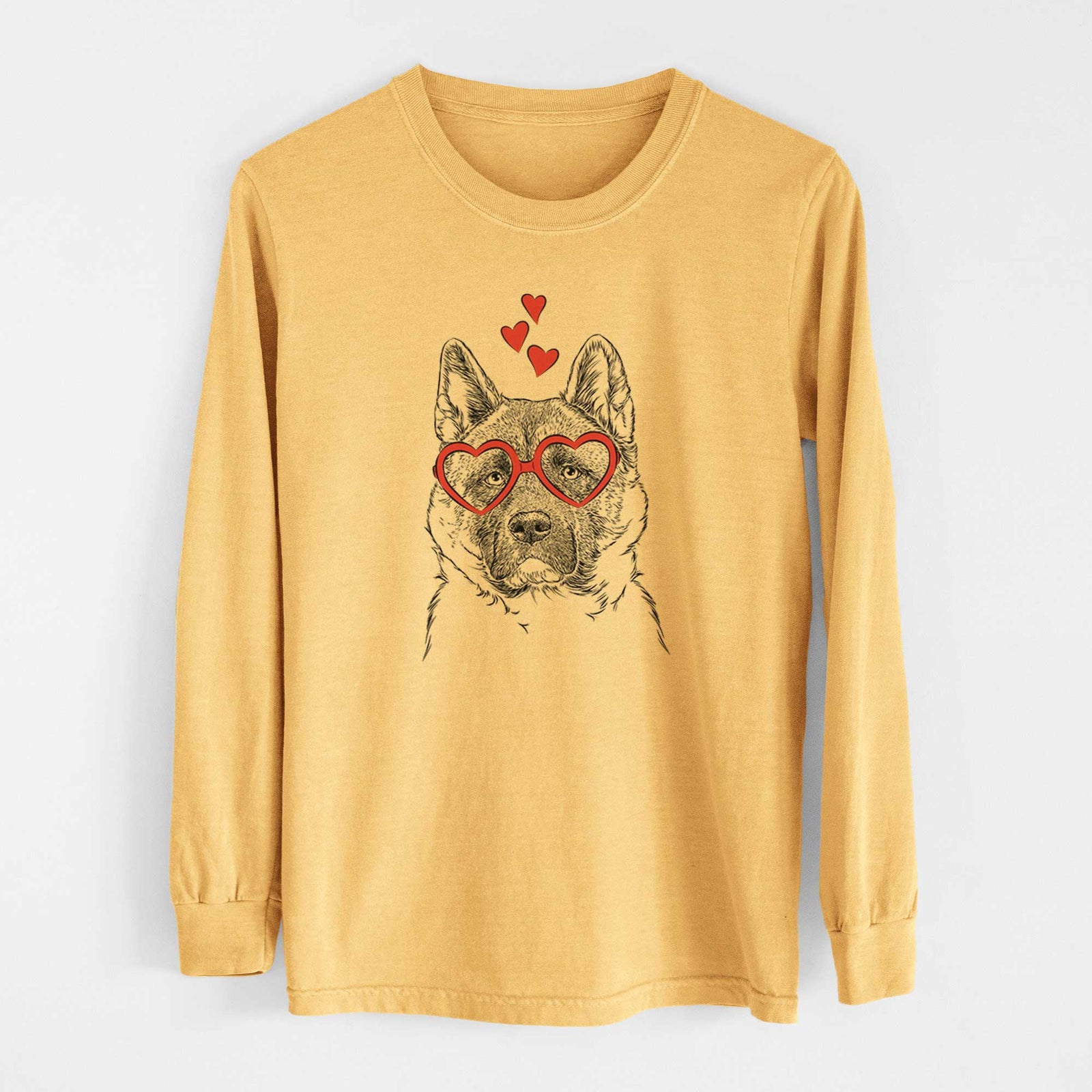 Valentine Bo the American Akita - Heavyweight 100% Cotton Long Sleeve
