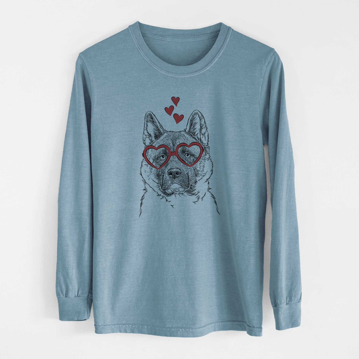 Valentine Bo the American Akita - Heavyweight 100% Cotton Long Sleeve